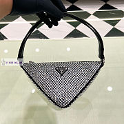 Prada Crystal-Studded Satin Pouch Black 14x5cm - 1