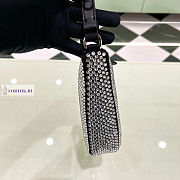 Prada Crystal-Studded Satin Pouch Black 14x5cm - 2