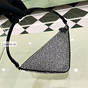 Prada Crystal-Studded Satin Pouch Black 14x5cm - 4