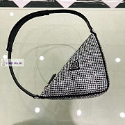 Prada Crystal-Studded Satin Pouch Black 14x5cm - 3