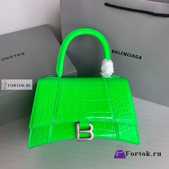Balenciaga Hourglass Neon Green 23x10x14cm - 1
