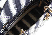 Dior Medium Lady D-Lite Bayadère D-Stripes Dark Blue 24x20x11cm - 5