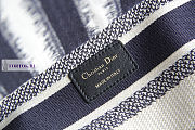 Dior Medium Lady D-Lite Bayadère D-Stripes Dark Blue 24x20x11cm - 2