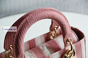 Dior Medium Lady D-Lite Bayadère D-Stripes Pink 24x20x11cm - 3