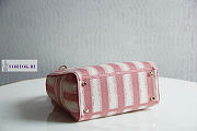 Dior Medium Lady D-Lite Bayadère D-Stripes Pink 24x20x11cm - 4