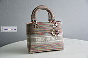 Dior Medium Lady D-Lite Bayadère D-Stripes Vintage 24x20x11cm - 4