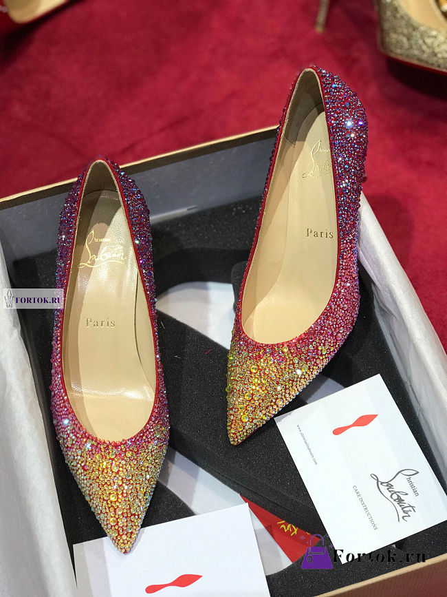 Christian Louboutin Red and Gold Pumps 10cm - 1