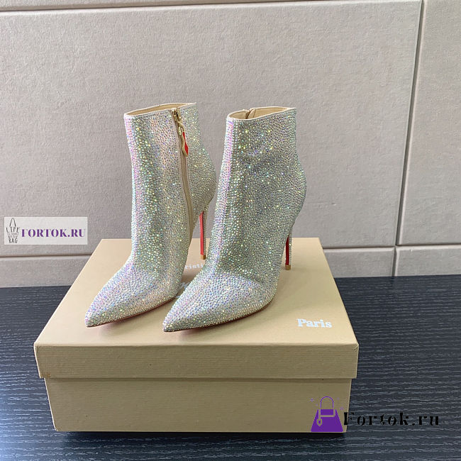 Christian Louboutin Sparkling White Boots 10cm - 1