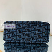 Fendi O'Lock Zip Dark Blue Tapestry Fabric Bag 36x23.5x14cm - 4