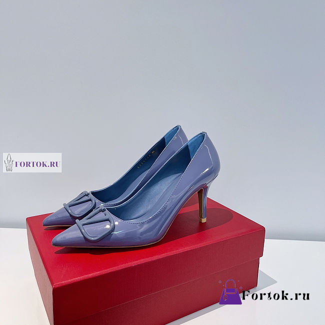 Valentino Logo Pumps Blue 7.5cm - 1