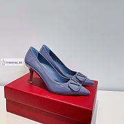 Valentino Logo Pumps Blue 7.5cm - 2