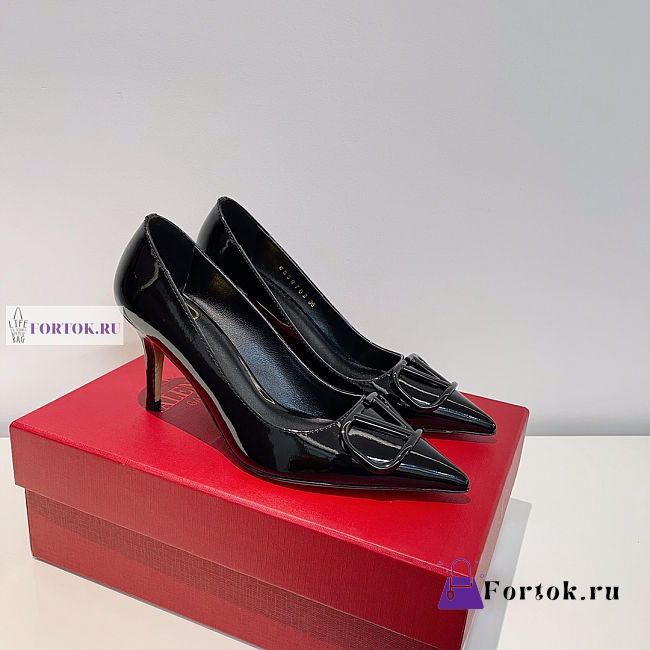 Valentino Logo Pumps Black 7.5cm - 1