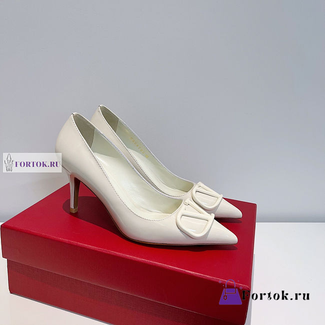 Valentino Logo Pumps White 7.5cm - 1