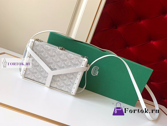 Goyard Minaudière Trunk White Bag 16.5x11.5x5cm - 1