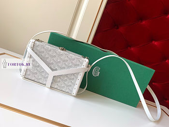 Goyard Minaudière Trunk White Bag 16.5x11.5x5cm