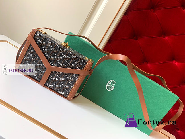 Goyard Minaudière Trunk Brown Bag 16.5x11.5x5cm - 1