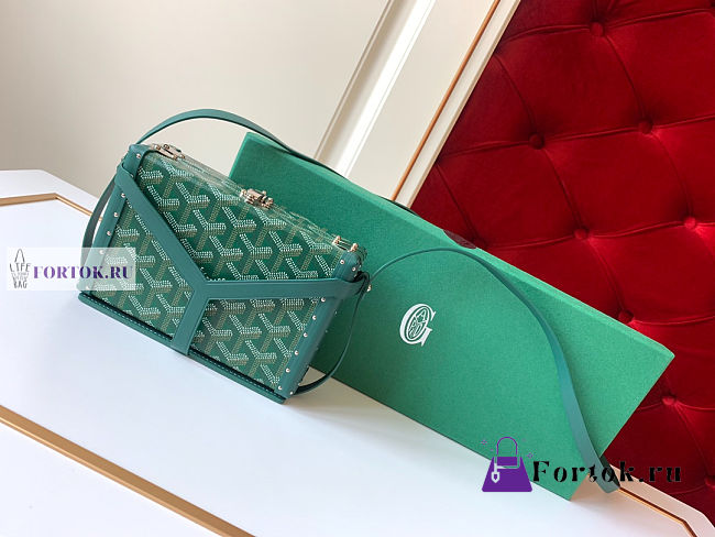 Goyard Minaudière Trunk Green Bag 16.5x11.5x5cm - 1