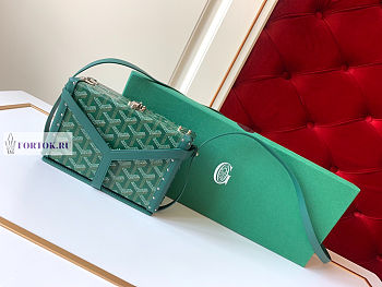 Goyard Minaudière Trunk Green Bag 16.5x11.5x5cm