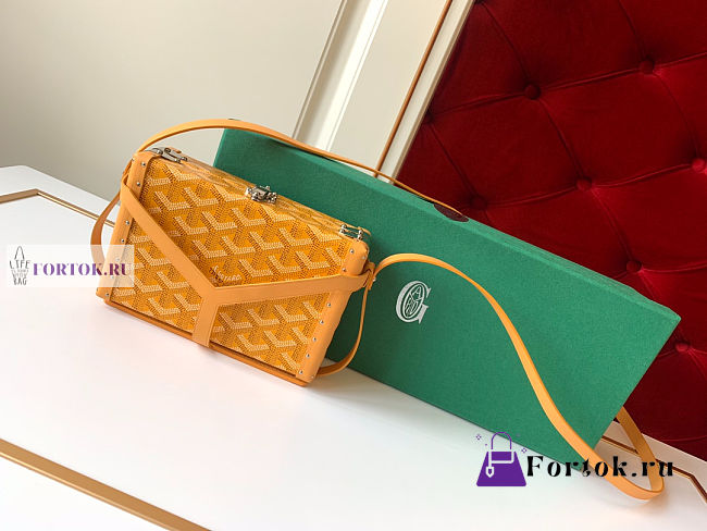Goyard Minaudière Trunk Yellow Bag 16.5x11.5x5cm - 1