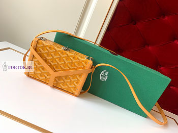 Goyard Minaudière Trunk Yellow Bag 16.5x11.5x5cm