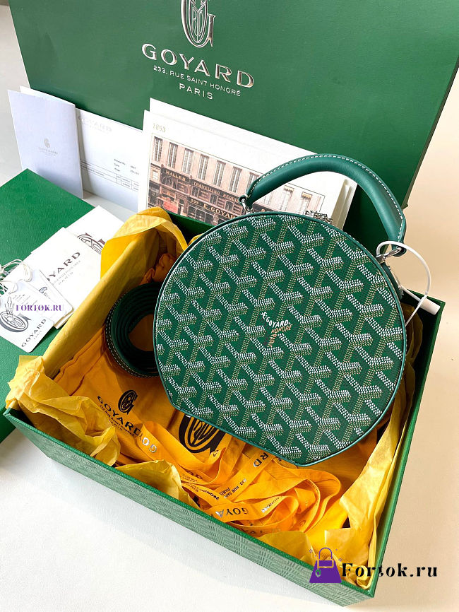 Goyard Alto Hatbox Bag Green 16.5x7x18cm - 1