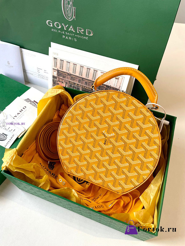 Goyard Alto Hatbox Bag Yellow 16.5x7x18cm - 1
