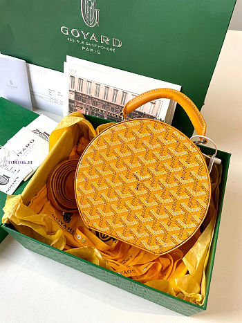 Goyard Alto Hatbox Bag Yellow 16.5x7x18cm