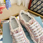 Prada Double Wheel Tweed Pink Sneakers  - 4