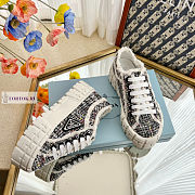 Prada Double Wheel Tweed Black Sneakers  - 6