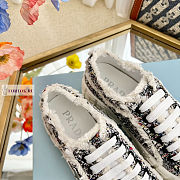 Prada Double Wheel Tweed Black Sneakers  - 3