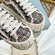Prada Double Wheel Tweed Black Sneakers  - 2