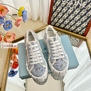 Prada Double Wheel Tweed Blue Sneakers  - 1