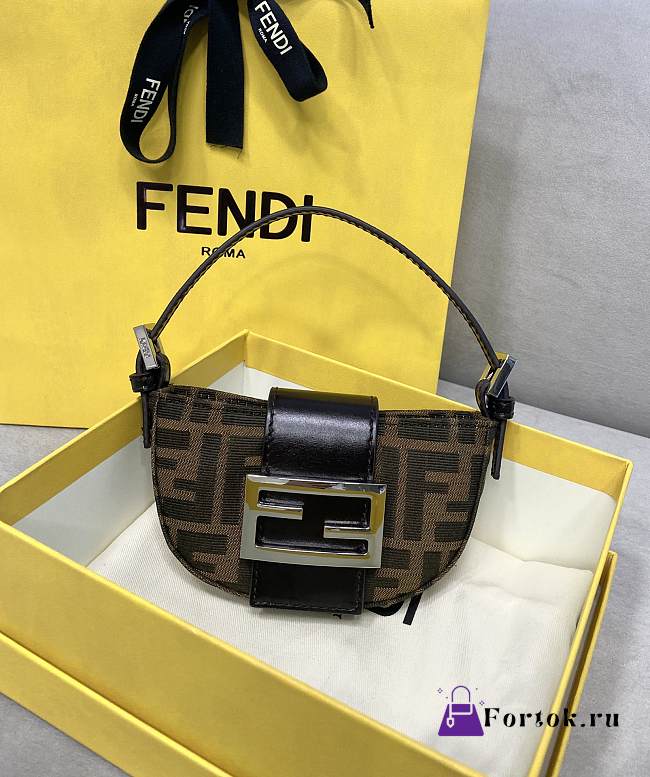 Fendi Mini FF Monogram Handbag 14x2x8cm - 1