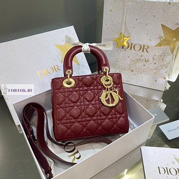 Lady Dior My ABC Cannage Lambskin Red 20cm