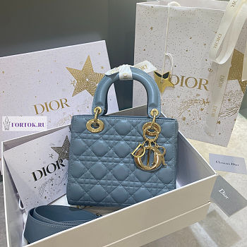 Lady Dior My ABC Cannage Lambskin Light Blue 20cm