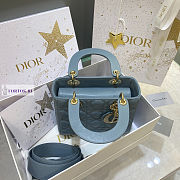 Lady Dior My ABC Cannage Lambskin Light Blue 20cm - 2