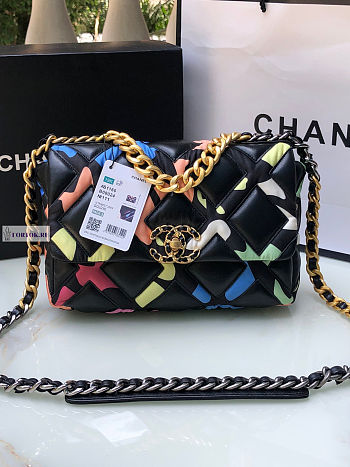 Chanel 19 Flap Bag Black Multicolor 26cm