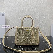 Prada Galleria Satin Yellow Bag with Crystals 24.5x16.5x11cm - 1