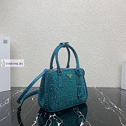 Prada Galleria Satin Dark Blue Bag with Crystals 24.5x16.5x11cm - 5