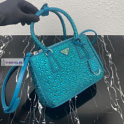 Prada Galleria Satin Dark Blue Bag with Crystals 24.5x16.5x11cm - 4