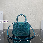 Prada Galleria Satin Dark Blue Bag with Crystals 24.5x16.5x11cm - 1