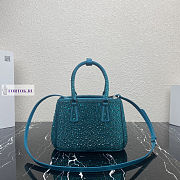 Prada Galleria Satin Dark Blue Bag with Crystals 24.5x16.5x11cm - 2