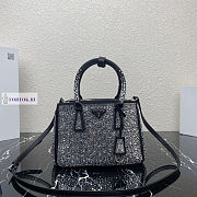 Prada Galleria Satin Black Bag with Crystals 24.5x16.5x11cm - 1