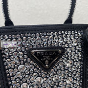 Prada Galleria Satin Black Bag with Crystals 24.5x16.5x11cm - 6