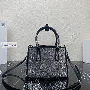 Prada Galleria Satin Black Bag with Crystals 24.5x16.5x11cm - 4