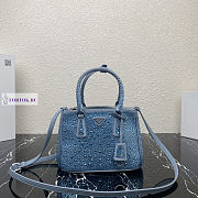 Prada Galleria Satin Light Blue Bag with Crystals 24.5x16.5x11cm - 1