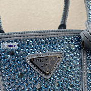 Prada Galleria Satin Light Blue Bag with Crystals 24.5x16.5x11cm - 6