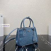 Prada Galleria Satin Light Blue Bag with Crystals 24.5x16.5x11cm - 2
