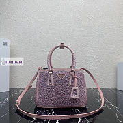 Prada Galleria Satin Pink Bag with Crystals 24.5x16.5x11cm - 1