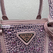 Prada Galleria Satin Pink Bag with Crystals 24.5x16.5x11cm - 6